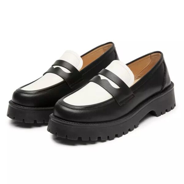 Sapato Mocassim Sofia Bicolor Couro