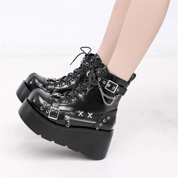 Bota Grazy Cano Curto Zíper Plataforma - Image 2