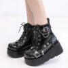 Bota Grazy Cano Curto Zíper Plataforma