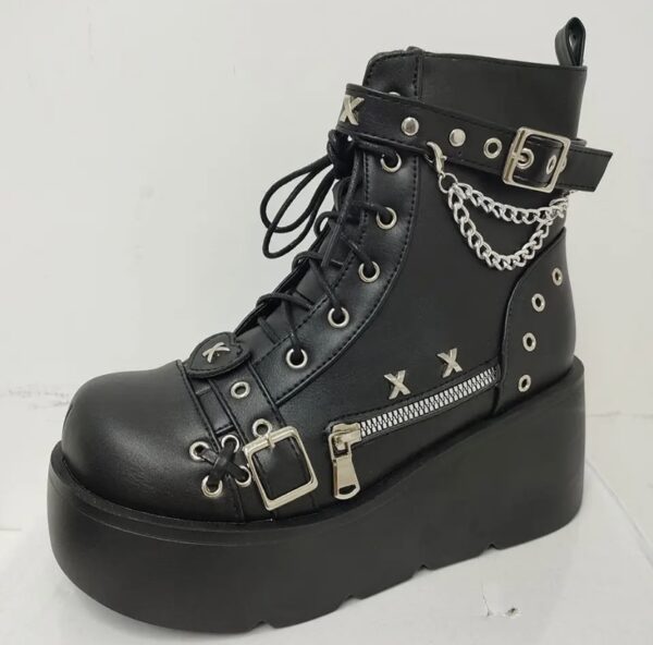 Bota Grazy Cano Curto Zíper Plataforma - Image 11