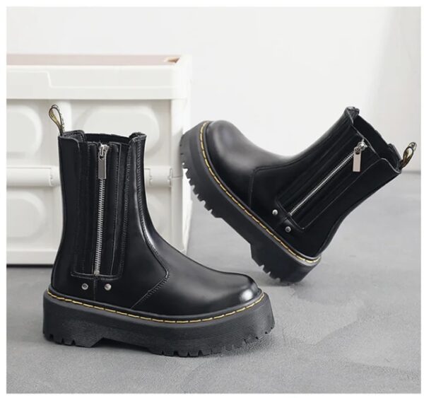 Bota Chelsea Maggie Couro Zíper - Imagem 9