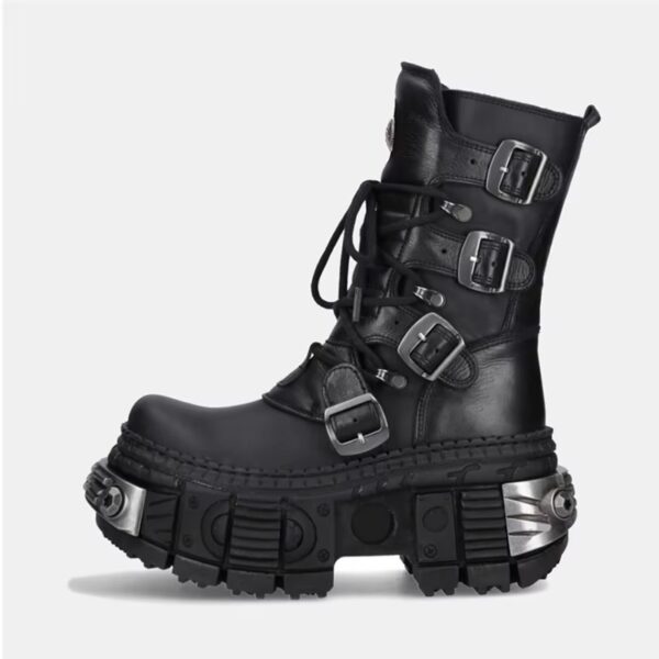 Bota Coturno Raven Couro Plataforma