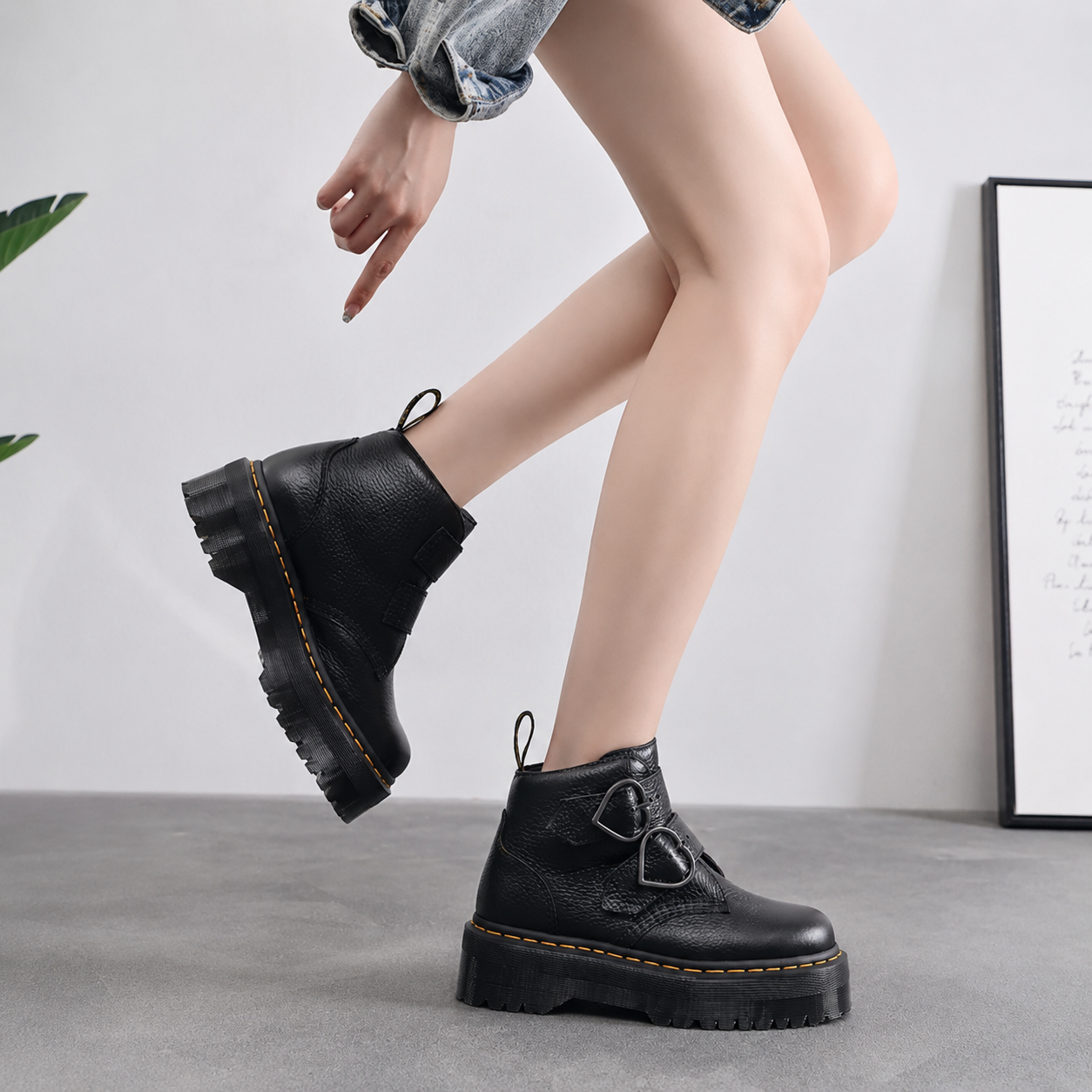 Bota Cindy Couro Plataforma - Imagem 6