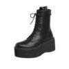Bota Coturno Atlanta Couro Plataforma