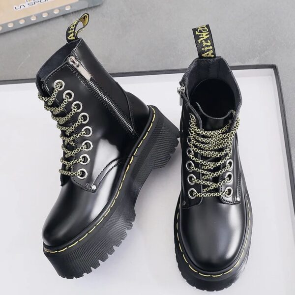 Bota Coturno Lily Couro Plataforma - Image 4