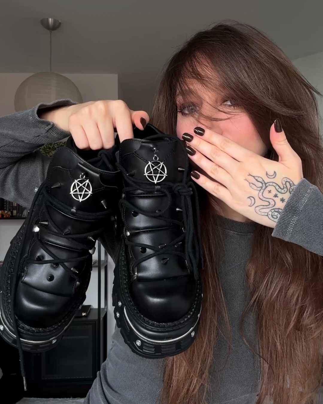 Tênis Plataforma Couro Pentagrama - Imagem 2