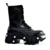 Bota Poder Couro Spikes Plataforma