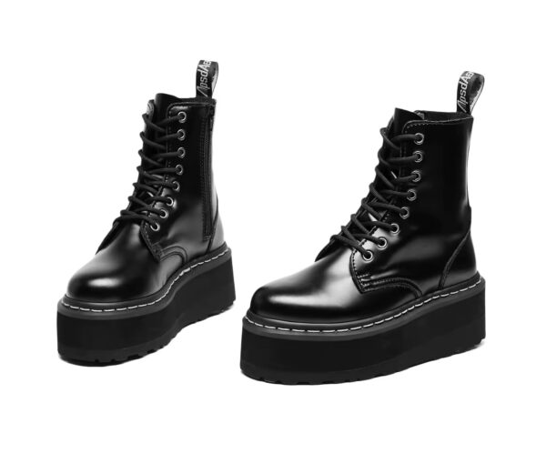 Bota Coturno Plataforma Couro Gaga - Image 7