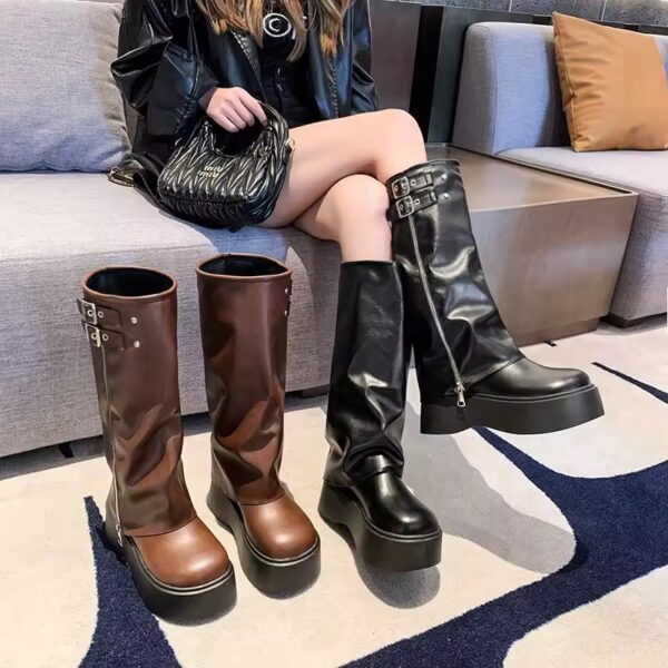 Bota Biker Raw Cano Longo Plataforma - Imagem 2