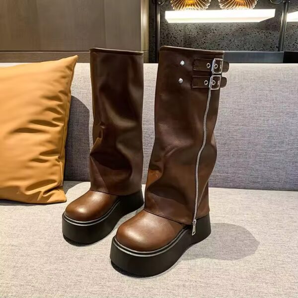 Bota Biker Raw Cano Longo Plataforma - Imagem 6