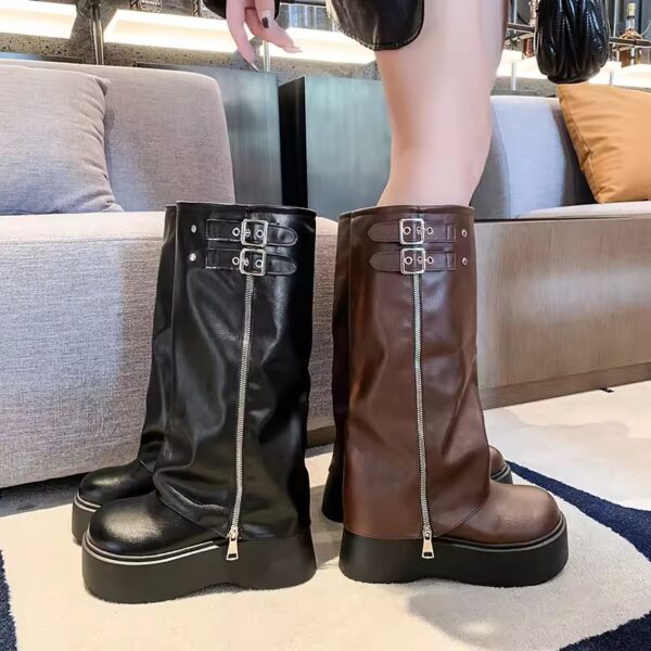 Bota Biker Raw Cano Longo Plataforma - Imagem 4