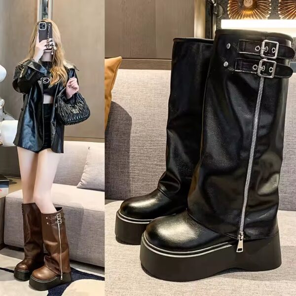 Bota Biker Raw Cano Longo Plataforma - Imagem 8