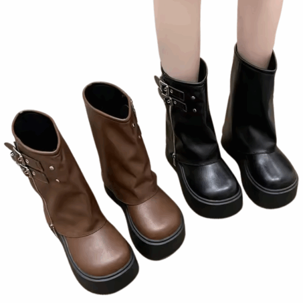 Bota Biker Raw Cano Longo Plataforma - Imagem 12