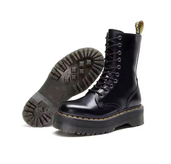 Coturno Plataforma Sally Cano Longo Couro