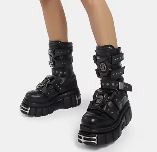 Bota Coturno Noxbridge Couro Plataforma - Imagem 7