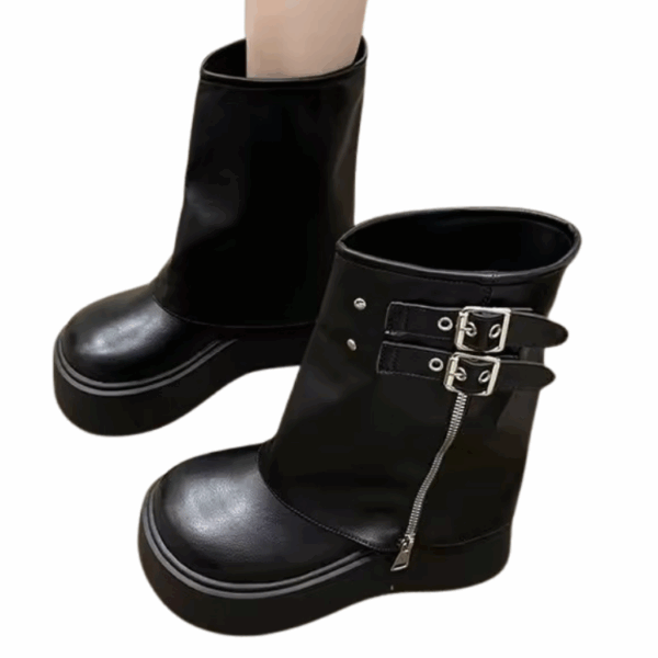 Bota Biker Raw Cano Longo Plataforma - Imagem 10