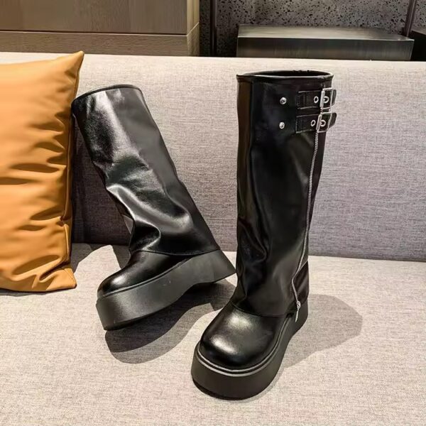 Bota Biker Raw Cano Longo Plataforma - Imagem 5