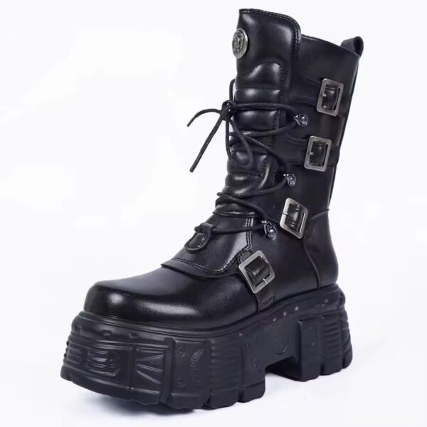 Bota Coturno Lara Couro Plataforma