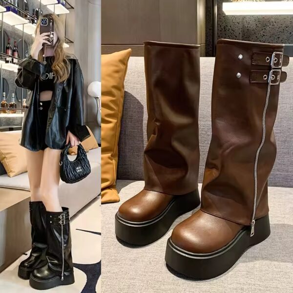 Bota Biker Raw Cano Longo Plataforma - Imagem 7