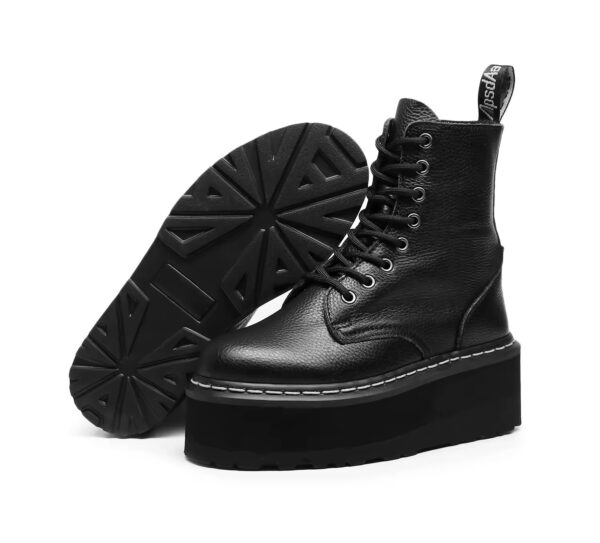 Bota Coturno Plataforma Couro Gaga
