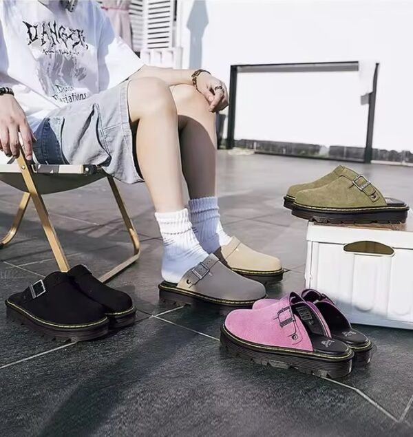 Clog Mule Charlie Couro Veludo - Imagem 8