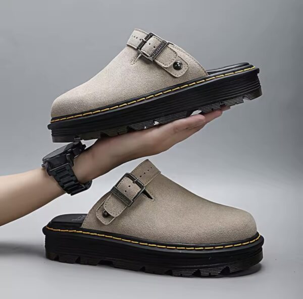 Clog Mule Charlie Couro Veludo - Imagem 11