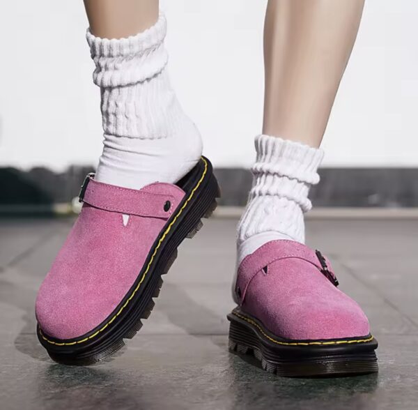 Clog Mule Charlie Couro Veludo - Imagem 6
