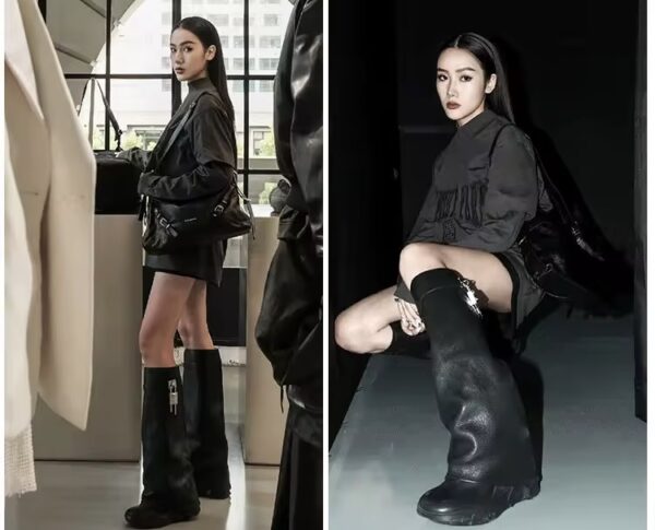 Bota Violet Cano Longo Cadeado Couro - Imagem 3