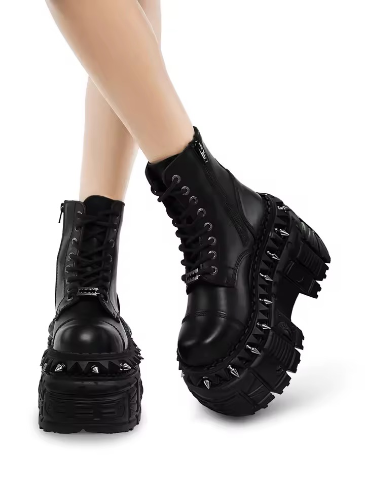 Coturno Jade Couro Spikes - Imagem 2