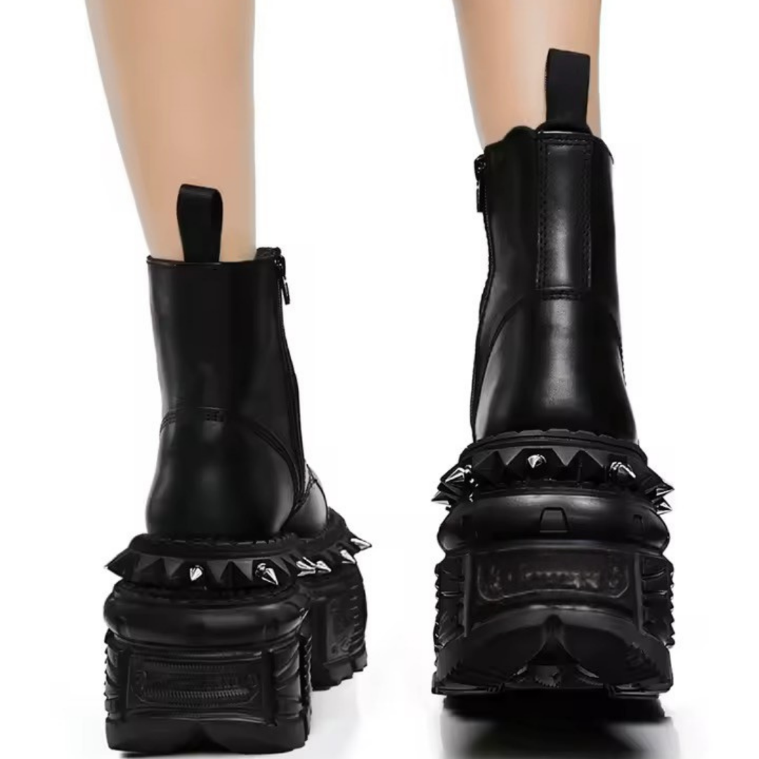 Coturno Jade Couro Spikes - Imagem 3